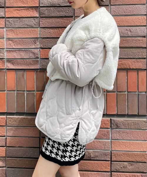 MAJESTIC LEGON（マジェスティックレゴン）の「レイヤードキルティングジャケット（その他アウター・レディース・アイボリー/カーキオリーブ/グレイッシュベージュ・SMALL/MEDIUM）」の16枚目の写真