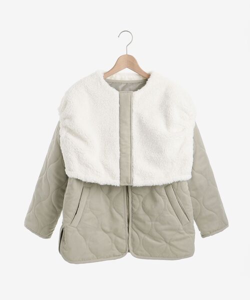 MAJESTIC LEGON（マジェスティックレゴン）の「レイヤードキルティングジャケット（その他アウター・レディース・アイボリー/カーキオリーブ/グレイッシュベージュ・SMALL/MEDIUM）」の21枚目の写真