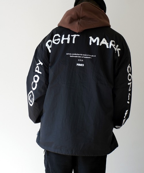 Mark Gonzales(マーク・ゴンザレス)の「【 Mark Gonzales / マークゴンザレス 】 BIG LOGO コーチジャケット(ナイロンジャケット・メンズ・ブラック・M/L)」の1枚目の写真