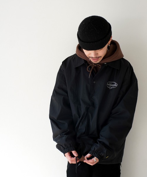 Mark Gonzales(マーク・ゴンザレス)の「【 Mark Gonzales / マークゴンザレス 】 BIG LOGO コーチジャケット(ナイロンジャケット・メンズ・ブラック・M/L)」の5枚目の写真
