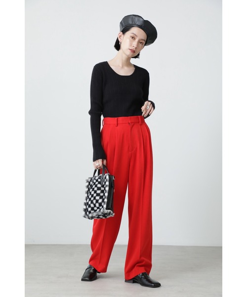 ROSE BUD（ローズバッド）の「ストレートパンツ（その他パンツ・レディース・パープル/ブラック/グリーン/レッド・SMALL/MEDIUM）」の10枚目の写真