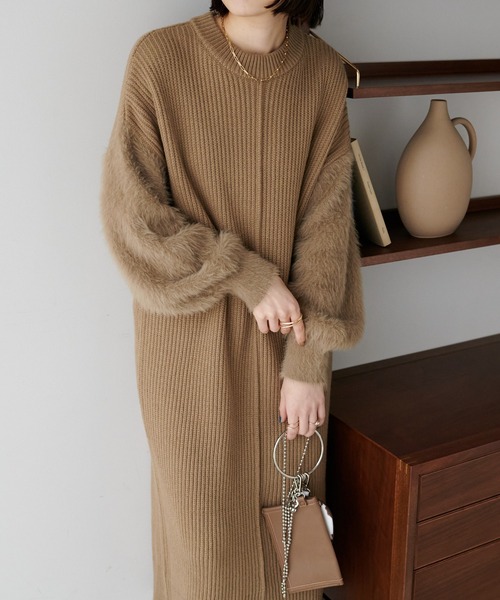 袖シャギーチビハイニットワンピース ワンピース Discoat ディスコート のファッション通販 Zozotown