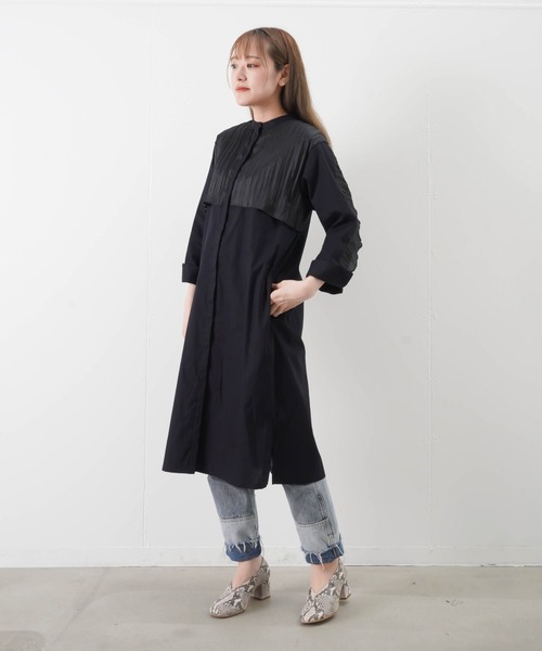 21新作モデル Rodeo ロデオ シワ加工切り替えスタンドワンピース 激安ブランド