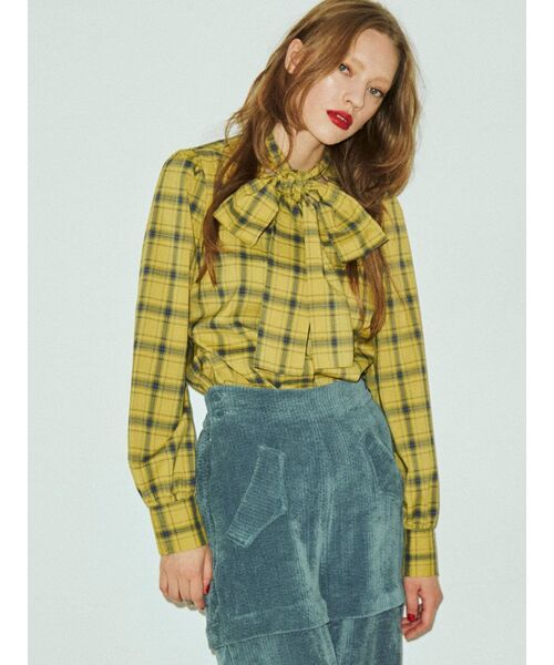 jouetie（ジュエティ）の「BIGリボンタイブラウス（シャツ/ブラウス・レディース・ピンク/イエロー/ブルー/アイボリー/ブラック・MEDIUM）」の13枚目の写真