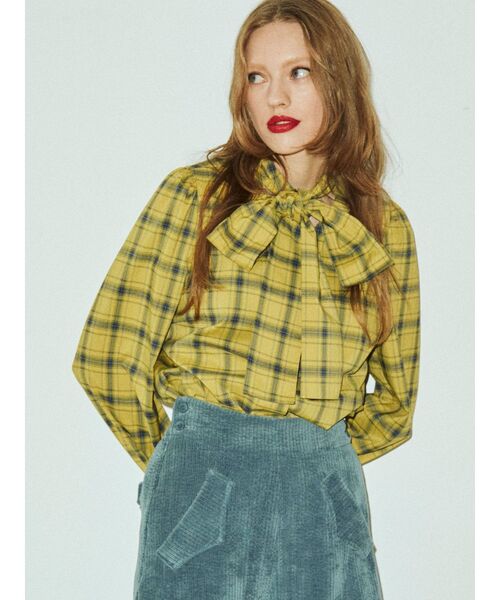 jouetie（ジュエティ）の「BIGリボンタイブラウス（シャツ/ブラウス・レディース・ピンク/イエロー/ブルー/アイボリー/ブラック・MEDIUM）」の14枚目の写真