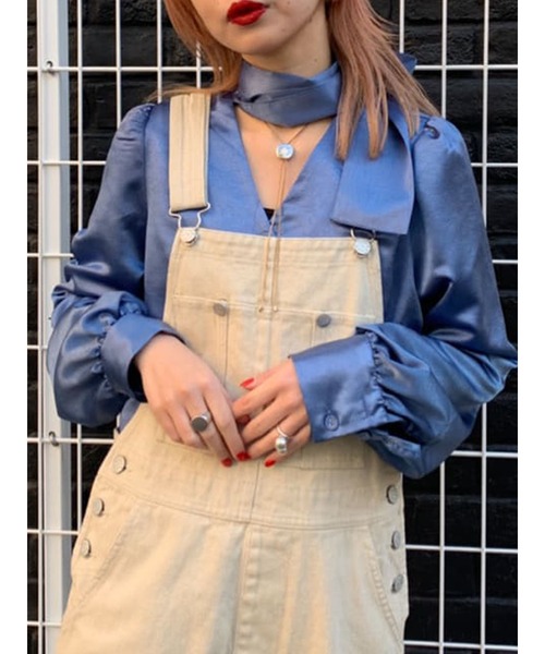 jouetie（ジュエティ）の「BIGリボンタイブラウス（シャツ/ブラウス・レディース・ピンク/イエロー/ブルー/アイボリー/ブラック・MEDIUM）」の3枚目の写真