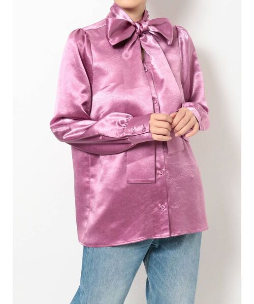 jouetie（ジュエティ）の「BIGリボンタイブラウス（シャツ/ブラウス・レディース・ピンク/イエロー/ブルー/アイボリー/ブラック・MEDIUM）」の6枚目の写真