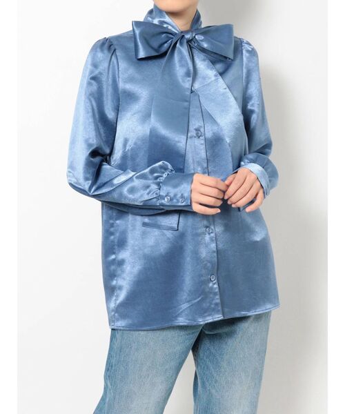 jouetie（ジュエティ）の「BIGリボンタイブラウス（シャツ/ブラウス・レディース・ピンク/イエロー/ブルー/アイボリー/ブラック・MEDIUM）」の7枚目の写真