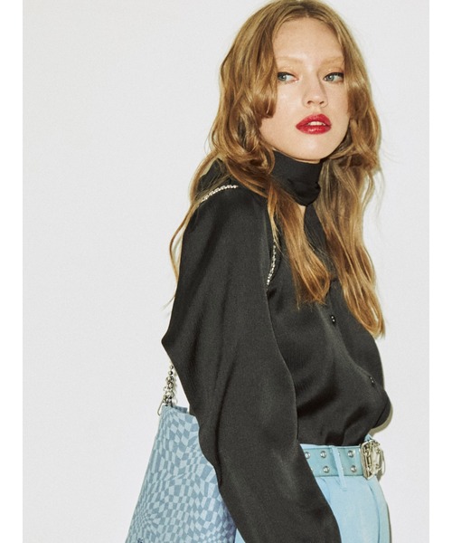 jouetie（ジュエティ）の「BIGリボンタイブラウス（シャツ/ブラウス・レディース・ピンク/イエロー/ブルー/アイボリー/ブラック・MEDIUM）」の12枚目の写真