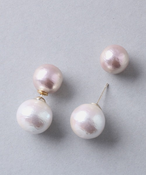 Manon's Selection(マノンズセレクション)の「バックキャッチコットンパールピアス(ピアス(両耳用)・レディース・ゴールド・ONE SIZE)」の4枚目の写真