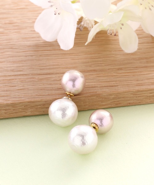Manon's Selection(マノンズセレクション)の「バックキャッチコットンパールピアス(ピアス(両耳用)・レディース・ゴールド・ONE SIZE)」の9枚目の写真