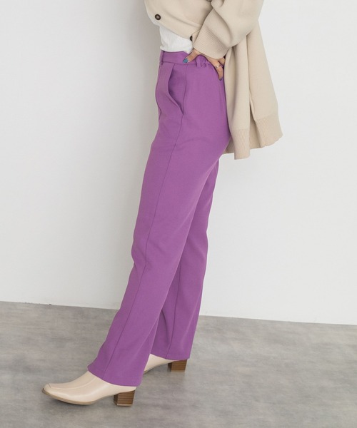 w closet（ダブルクローゼット）の「セミフレアスリットパンツ（スラックス・レディース・ブラック/グリーン/ラベンダー/ダークオレンジ/モスグリーン/モカ/ライム/ダークグリーン/サックスブルー・S/M）」の11枚目の写真