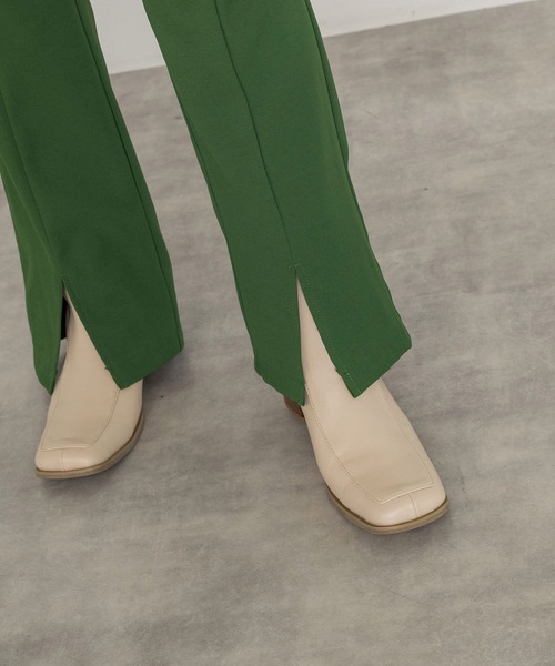 w closet（ダブルクローゼット）の「セミフレアスリットパンツ（スラックス・レディース・ブラック/グリーン/ラベンダー/ダークオレンジ/モスグリーン/モカ/ライム/ダークグリーン/サックスブルー・S/M）」の22枚目の写真