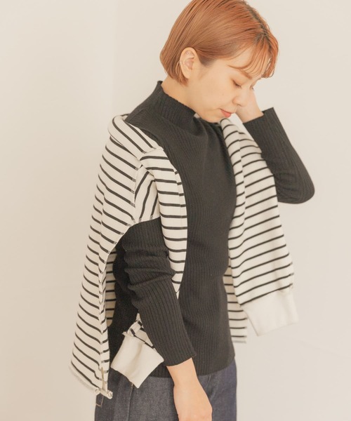 ITEMS URBANRESEARCH（アイテムズ アーバンリサーチ）の「ウォッシャブルハイネックリブニット（ニット/セーター・レディース・グレー系その他/ブラック/モカ/オフホワイト/ダークブラウン・FREE）」の3枚目の写真