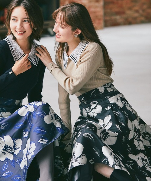 tocco closet（トッコ クローゼット）の「配色レース襟付き袖口