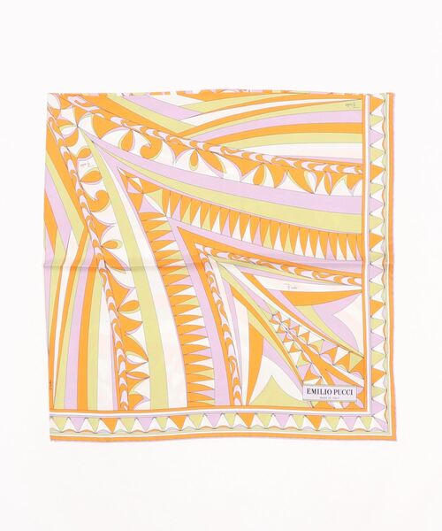 EMILIO PUCCI（エミリオプッチ）の「SCARVES - SCARVES - SCARF（ストール/ショール・レディース・オレンジ/ライトグリーン・ONE SIZE）」の2枚目の写真