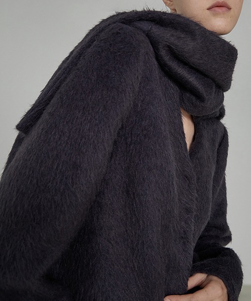 【UNSPOKEN】Scarf collar design Vneck tops UD21S021