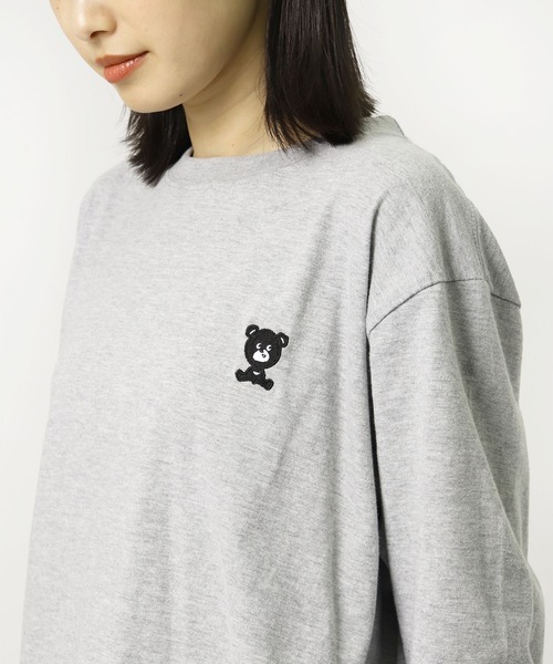 This is not a cat.(ディスイズノットアキャット)の「【 This is not a cat. / ディスイズ ノット ア キャット 】 刺繍ロングTシャツ マロン 4580742400567 MDI(Tシャツ/カットソー・レディース・グレー・L)」の4枚目の写真
