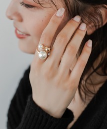 Edit Sheen | ダブルパールデザインリング(リング)