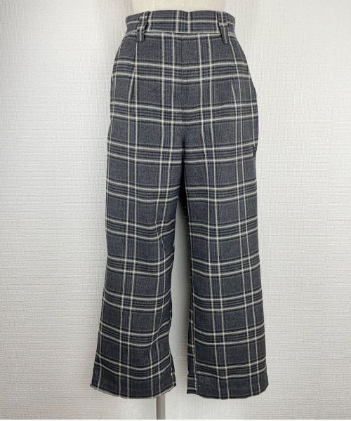 Rydia（リディア）の「T/R先染めチェックストレートパンツ（その他パンツ・レディース・ブラウン/グレー・M）」の2枚目の写真