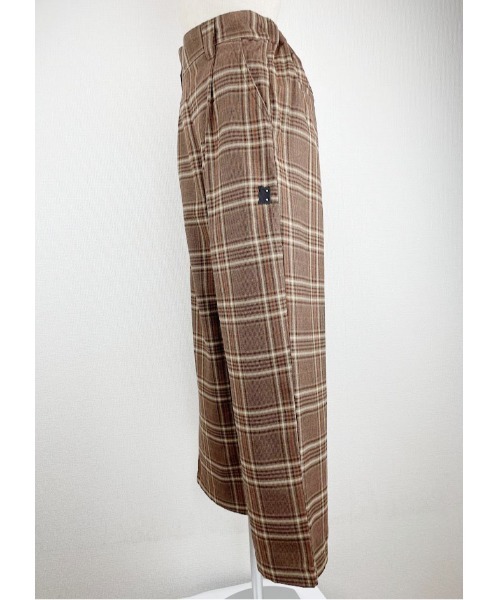 Rydia（リディア）の「T/R先染めチェックストレートパンツ（その他パンツ・レディース・ブラウン/グレー・M）」の4枚目の写真