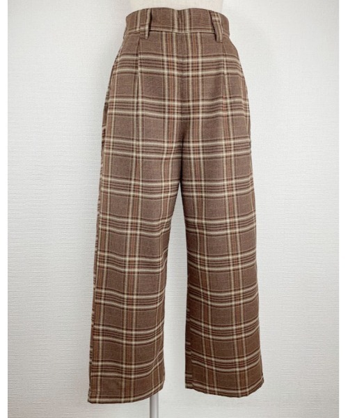 Rydia（リディア）の「T/R先染めチェックストレートパンツ（その他パンツ・レディース・ブラウン/グレー・M）」の11枚目の写真