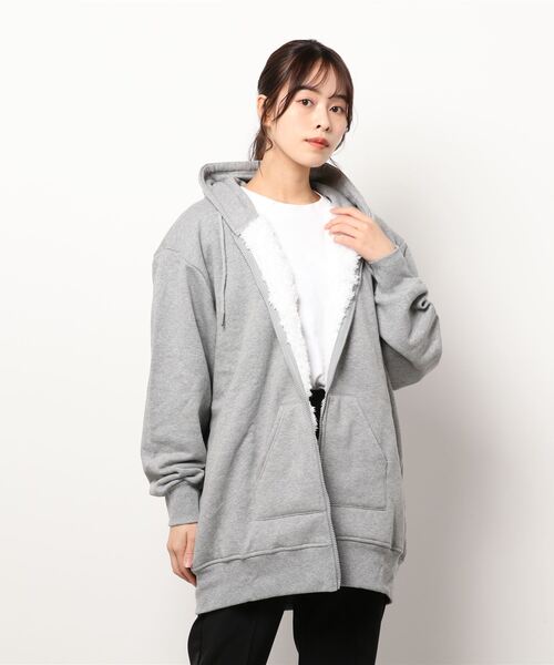 KOBE LETTUCE(コウベレタス)の「裏ボアジップアップビッグパーカー(パーカー・レディース・ブラック/グレー・FREE)」の13枚目の写真