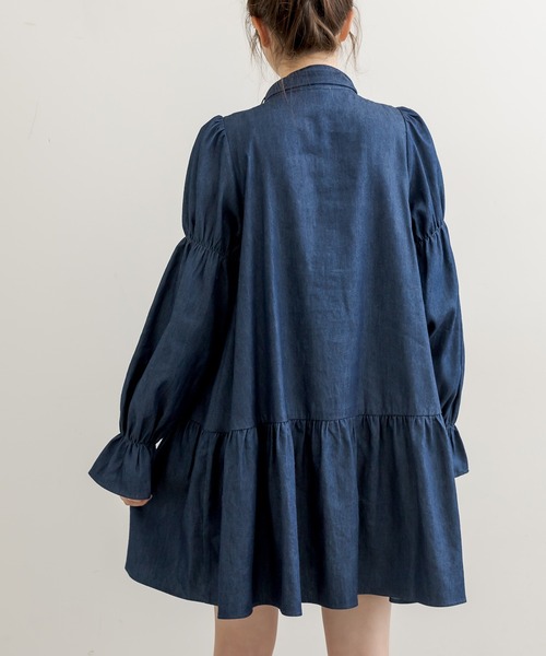 OLIVE des OLIVE（オリーブデオリーブ）の「ボウタイチュニックワンピ（ワンピース・レディース・ベージュ/オフホワイト/ワンウォッシュ・FREE）」の16枚目の写真