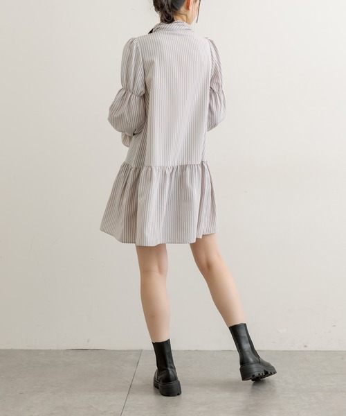 OLIVE des OLIVE（オリーブデオリーブ）の「ボウタイチュニックワンピ（ワンピース・レディース・ベージュ/オフホワイト/ワンウォッシュ・FREE）」の20枚目の写真