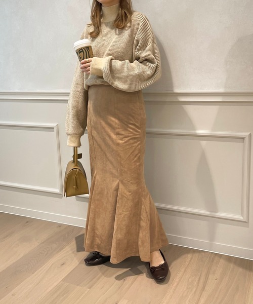 apres jour clair(アプレジュールクレア)の「【apres jour clair】スエードライクマーメイドスカート(スカート・レディース・ベージュ/ブラック/ダークブラウン・フリー/X-LARGE)」の10枚目の写真