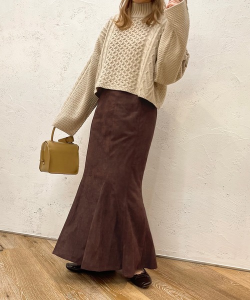 apres jour clair(アプレジュールクレア)の「【apres jour clair】スエードライクマーメイドスカート(スカート・レディース・ベージュ/ブラック/ダークブラウン・フリー/X-LARGE)」の12枚目の写真