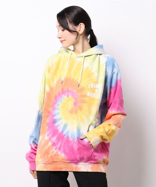 FRANKLIN & MARSHALL（フランクリンマーシャル）の「/FRANKLIN＆MARSHALL/TIEDYE PK - プリントパーカー（パーカー・レディース・レインボー/ネイビー・MEDIUM/X-LARGE/LARGE）」の2枚目の写真