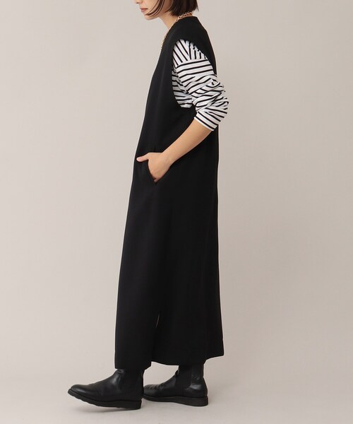 UNTITLED（アンタイトル）の「◆ウール混サテン ジャンパードレス【洗える】（スカート・レディース・ブラック/ベージュ・03/02/48/44/01/04/00）」の6枚目の写真