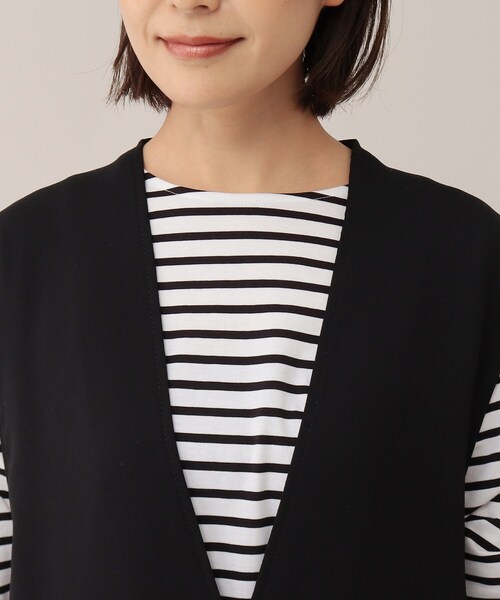 UNTITLED（アンタイトル）の「◆ウール混サテン ジャンパードレス【洗える】（スカート・レディース・ブラック/ベージュ・03/02/48/44/01/04/00）」の8枚目の写真