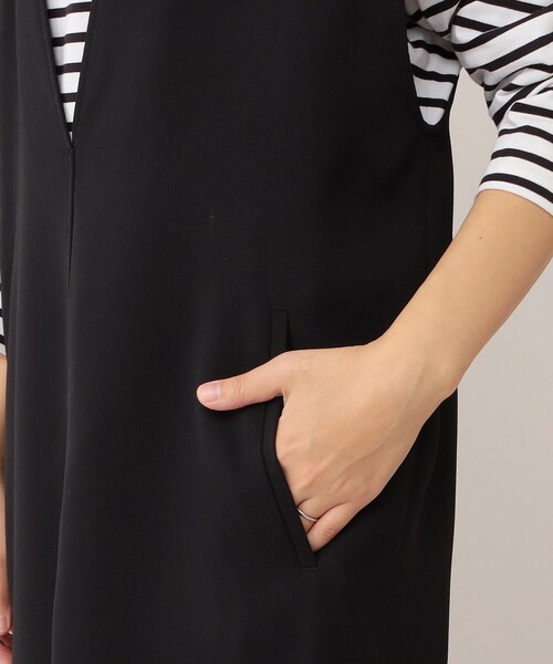 UNTITLED（アンタイトル）の「◆ウール混サテン ジャンパードレス【洗える】（スカート・レディース・ブラック/ベージュ・03/02/48/44/01/04/00）」の10枚目の写真