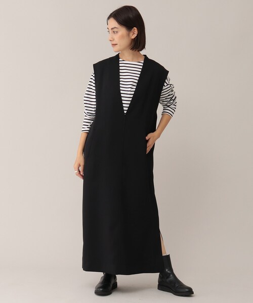 UNTITLED（アンタイトル）の「◆ウール混サテン ジャンパードレス【洗える】（スカート・レディース・ブラック/ベージュ・03/02/48/44/01/04/00）」の12枚目の写真