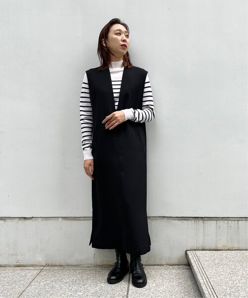 UNTITLED（アンタイトル）の「◆ウール混サテン ジャンパードレス【洗える】（スカート・レディース・ブラック/ベージュ・03/02/48/44/01/04/00）」の14枚目の写真