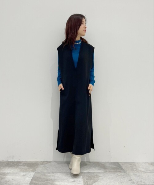 UNTITLED（アンタイトル）の「◆ウール混サテン ジャンパードレス【洗える】（スカート・レディース・ブラック/ベージュ・03/02/48/44/01/04/00）」の20枚目の写真