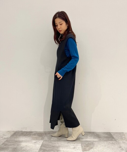 UNTITLED（アンタイトル）の「◆ウール混サテン ジャンパードレス【洗える】（スカート・レディース・ブラック/ベージュ・03/02/48/44/01/04/00）」の21枚目の写真