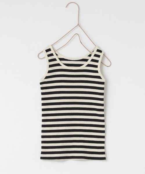 LOWRYS FARM(ローリーズファーム)の「リブタンク 261676(タンクトップ・キッズ・チャコールグレー/グレー/ピンク/ブルー/ブラック×ホワイト/グリーン系その他/グリーン/イエロー/ベージュ系その他・110cm/120cm/130cm/140cm/150cm)」の2枚目の写真
