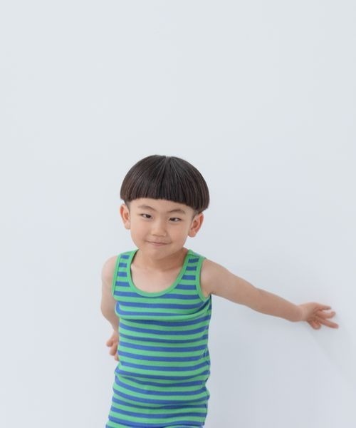 LOWRYS FARM(ローリーズファーム)の「リブタンク 261676(タンクトップ・キッズ・チャコールグレー/グレー/ピンク/ブルー/ブラック×ホワイト/グリーン系その他/グリーン/イエロー/ベージュ系その他・110cm/120cm/130cm/140cm/150cm)」の1枚目の写真