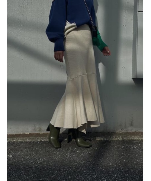 SLY（スライ）の「RANDOM HEM KNIT SK ランダムヘム ニット スカート（スカート・レディース・アイボリー/マルチ/ベージュ/ブラック・1/2）」の19枚目の写真