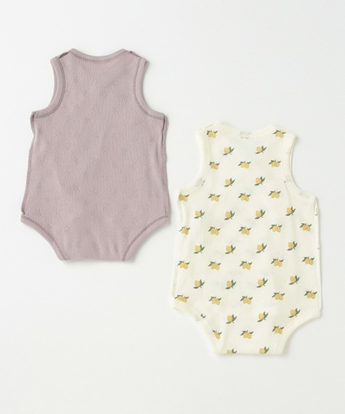 petit main（プティマイン）の「【オーガニック】タンクロンパース（ロンパース・キッズ・ターコイズブルー/ラベンダー・80ｃｍ/70cm）」の4枚目の写真