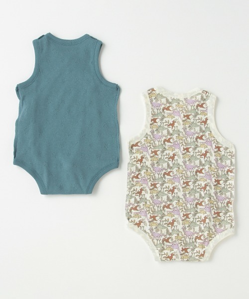 petit main（プティマイン）の「【オーガニック】タンクロンパース（ロンパース・キッズ・ターコイズブルー/ラベンダー・80ｃｍ/70cm）」の5枚目の写真