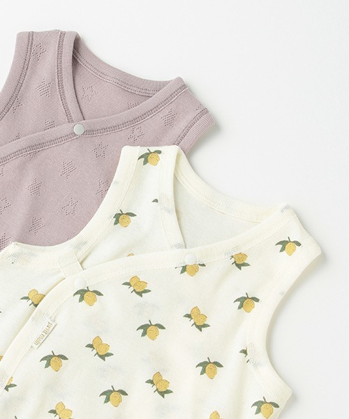 petit main（プティマイン）の「【オーガニック】タンクロンパース（ロンパース・キッズ・ターコイズブルー/ラベンダー・80ｃｍ/70cm）」の6枚目の写真