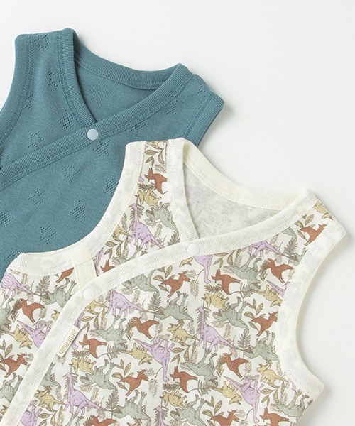 petit main（プティマイン）の「【オーガニック】タンクロンパース（ロンパース・キッズ・ターコイズブルー/ラベンダー・80ｃｍ/70cm）」の7枚目の写真