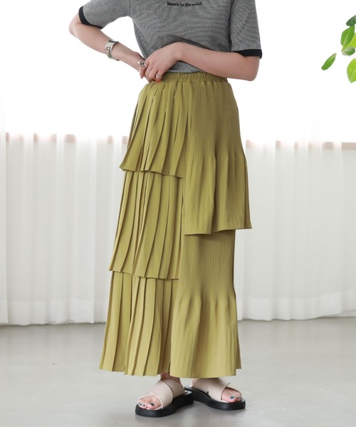 archives(アルシーヴ)の「【大人気アイテム/お気に入り登録2万件以上!】プリーツティアードスカート/(スカート・レディース・アイボリー/ブラック/ミント/オレンジ/グリーン系その他/パープル/シルバーグレー/モカ/グリーン/ピンクベージュ・MEDIUM)」の7枚目の写真