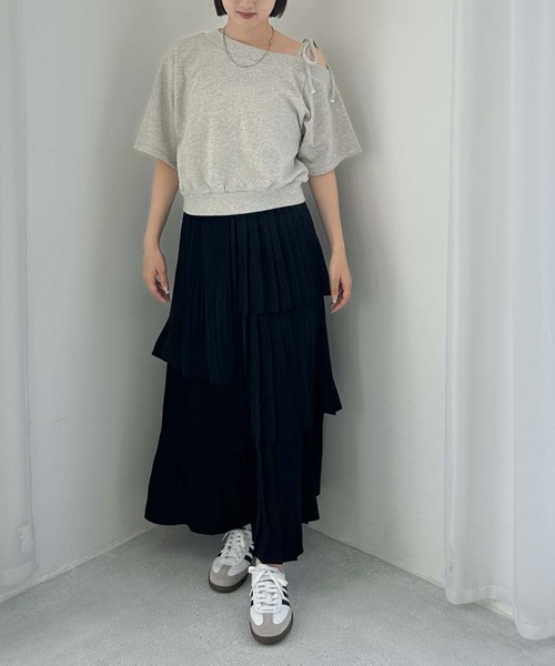 archives(アルシーヴ)の「【大人気アイテム/お気に入り登録2万件以上!】プリーツティアードスカート/(スカート・レディース・アイボリー/ブラック/ミント/オレンジ/グリーン系その他/パープル/シルバーグレー/モカ/グリーン/ピンクベージュ・MEDIUM)」の14枚目の写真