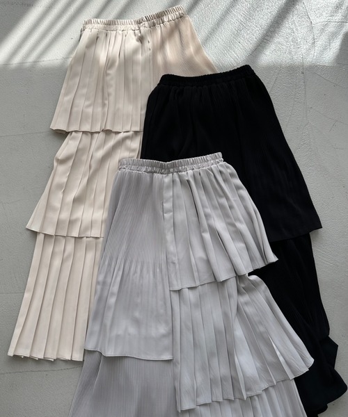archives(アルシーヴ)の「【大人気アイテム/お気に入り登録2万件以上!】プリーツティアードスカート/(スカート・レディース・アイボリー/ブラック/ミント/オレンジ/グリーン系その他/パープル/シルバーグレー/モカ/グリーン/ピンクベージュ・MEDIUM)」の16枚目の写真
