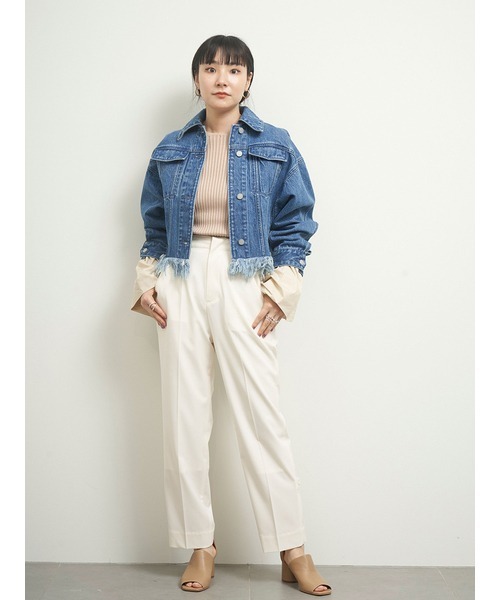 styling/（スタイリング）の「バックフレアデニムジャケット（デニムジャケット・レディース・グレー/ブルー/ホワイト・0/1）」の7枚目の写真